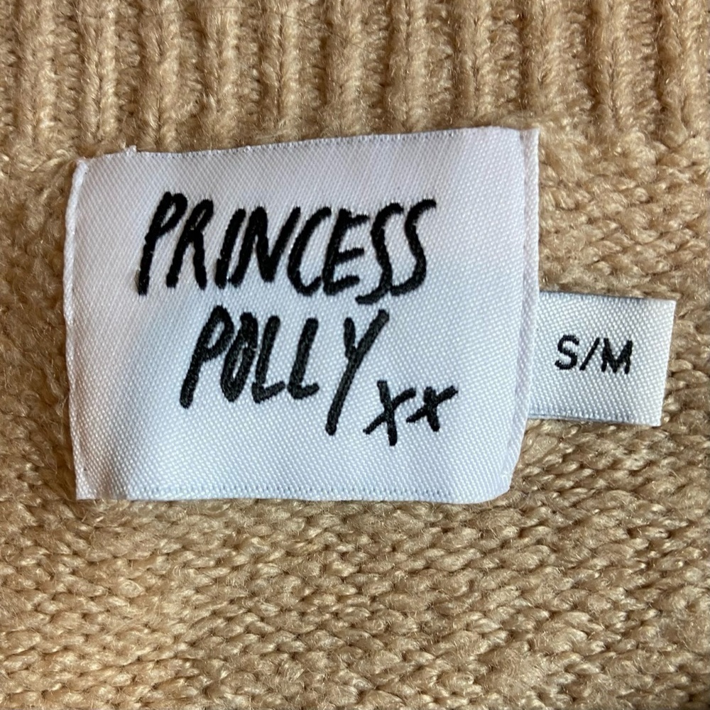 PRINCESS POLLY Women's Mini Dress Tan Sz S/M Racy Sexy Night Out Streetwear - Picture 6 of 7